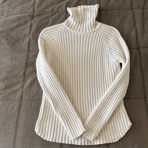 Women's Ribbed Turtleneck Sweater - Cream